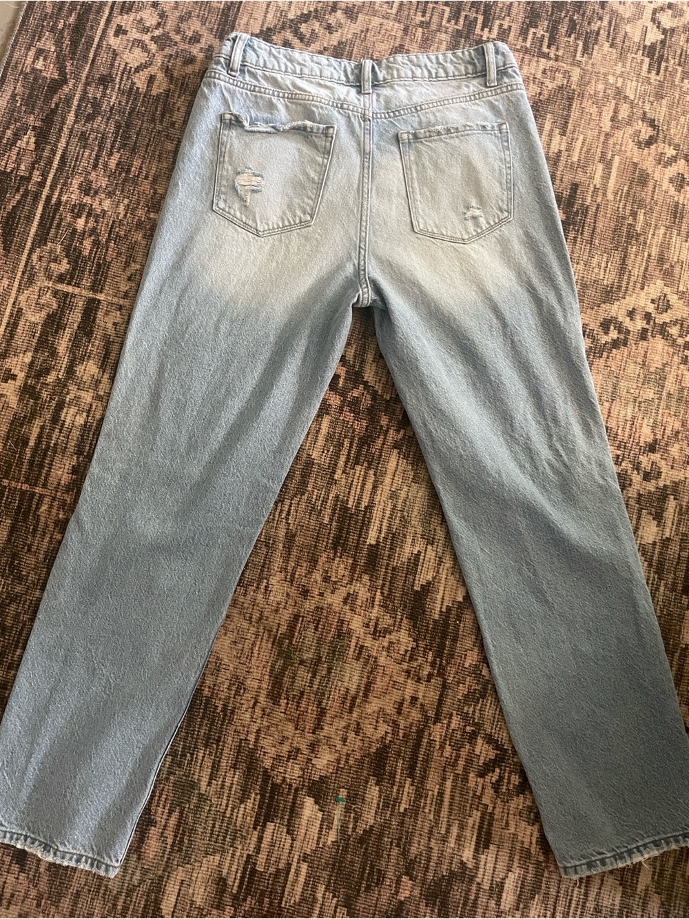 Zenana Outfitters Light Blue Distressed Straight-Leg Jeans - Picture 2 of 3